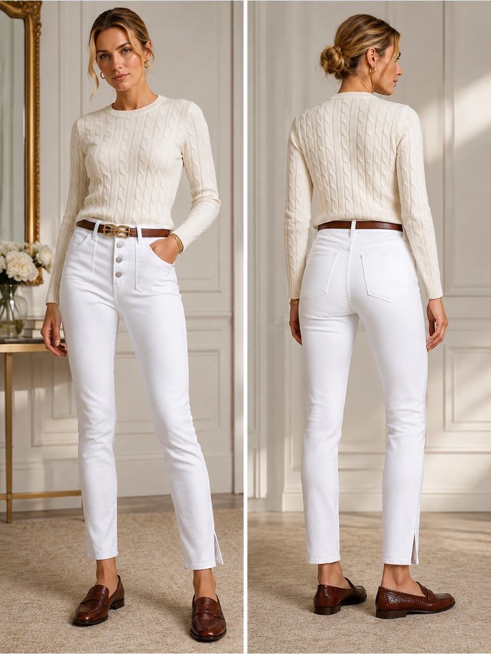 Polo Ralph Lauren Tompkins High Rise Skinny Ankle Jeans White Size 31 NWT